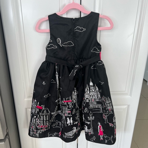 Rare Editions Paris Eiffel Tower black and fuchsia dress size 4 - Picture 5 of 9